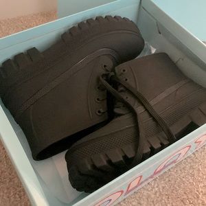 Jeffrey Campbell black Rain booties